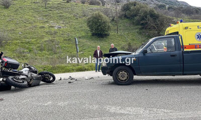 Καβάλα:-Τραυματίστηκε-οδηγός-μοτοσικλέτας-σε-τροχαίο- 