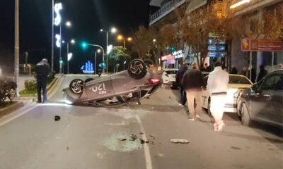 Καβάλα:-Αυτοκίνητο-ανατράπηκε-επί-της-οδού-Ερυθρού-Σταυρού