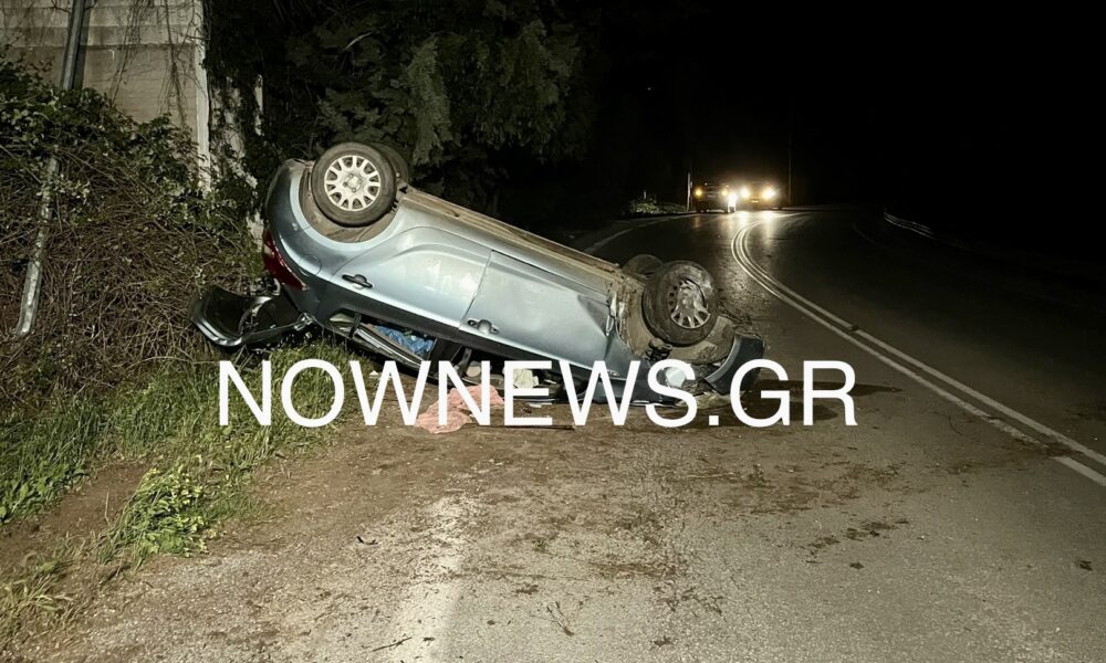 Ανατροπή-οχήματος-στην-είσοδο-της-Νέας-Ηρακλείτσας-Φωτογραφίες