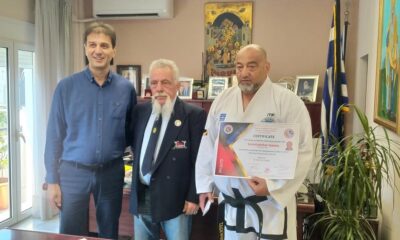 Επίσκεψη-στο-Δημαρχείο-Θάσου-του-Άγγελου-Παπαδάτου,-soke-10ο-dan,-Προέδρου-της-ibdf